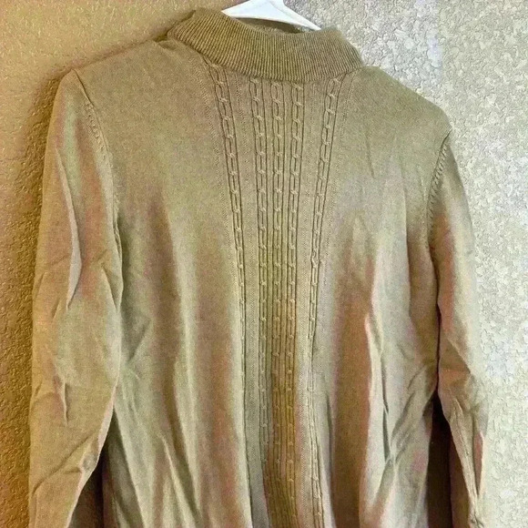 Appleseeds lightweight beige mock turtleneck sweater women’s sz medium petite - Picture 3 of 5